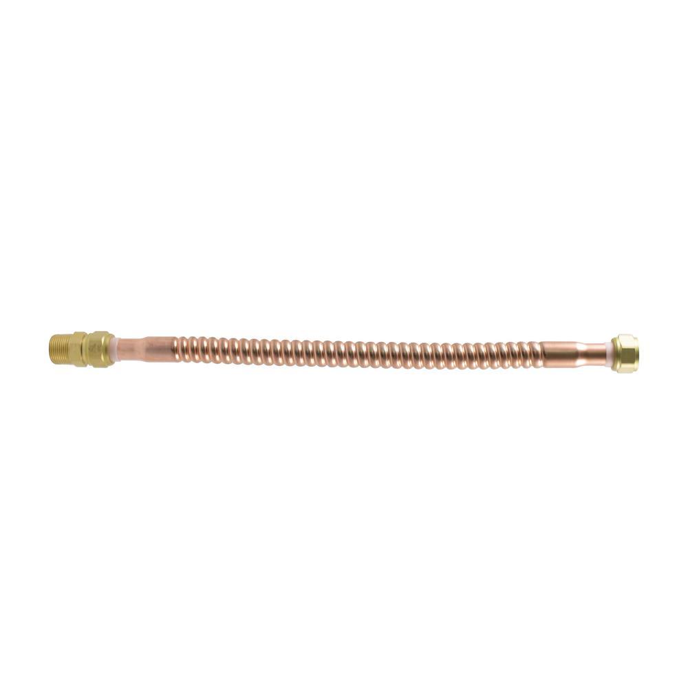 3/4 in. MIP x 3/4 in. FIP x 18 in. Copper Water Heater Connector - Super Arbor