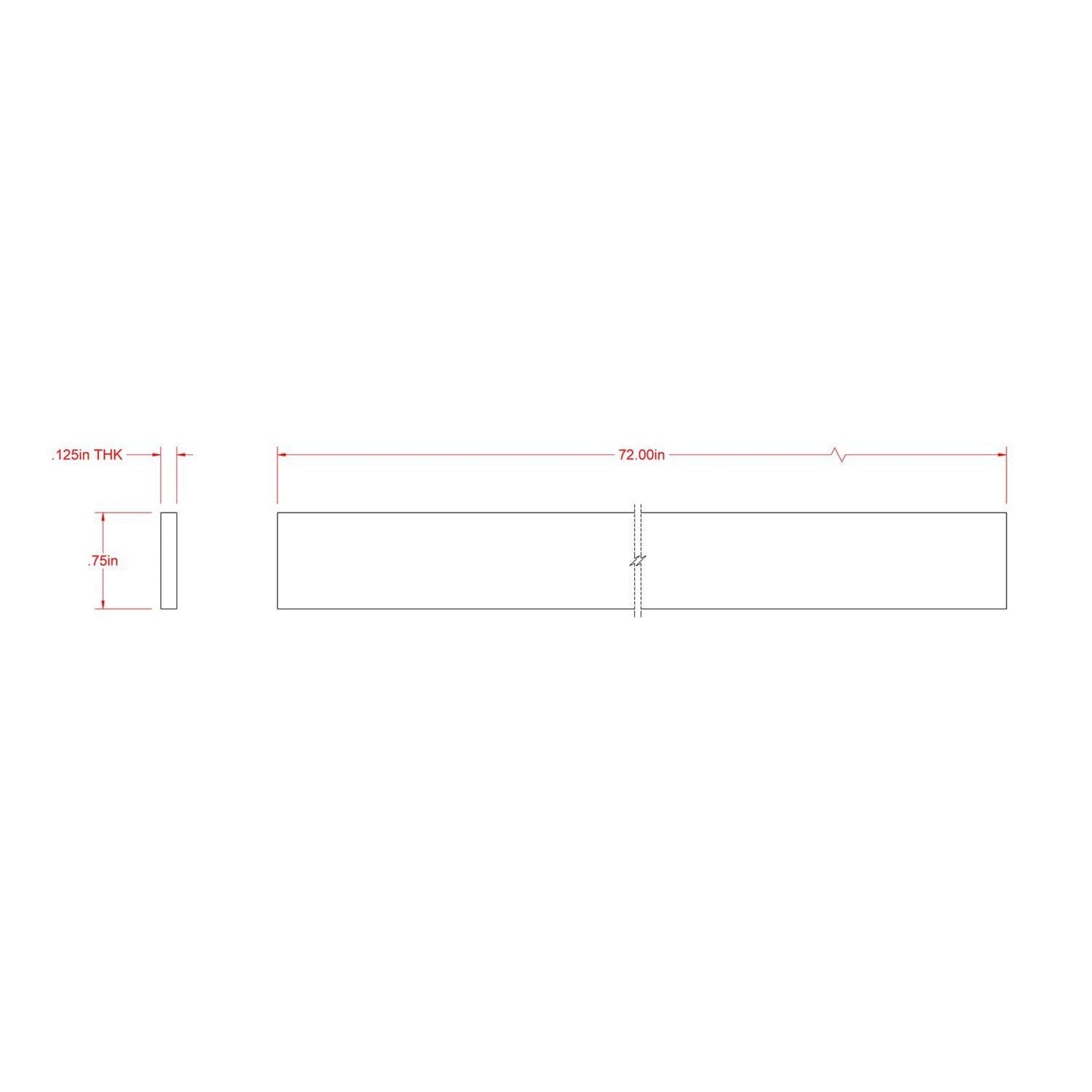 Boltmaster 0.125 in. x 0.75 in. x 6 ft Weldable Aluminum Flat Bar, 1 Pack