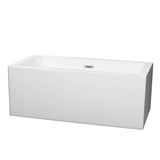Melody 59.5 in. Acrylic Flatbottom Bathtub in White with Matte Black Trim - Super Arbor