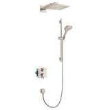 Raindance E 3-Spray Square Showerhead and Wall Bar Set with Valve in Chrome