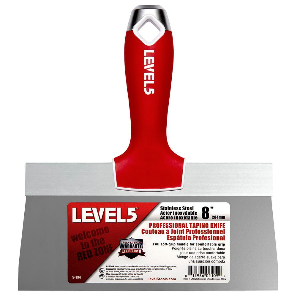 8 in. Stainless Steel Taping Knife with Soft Grip - Super Arbor