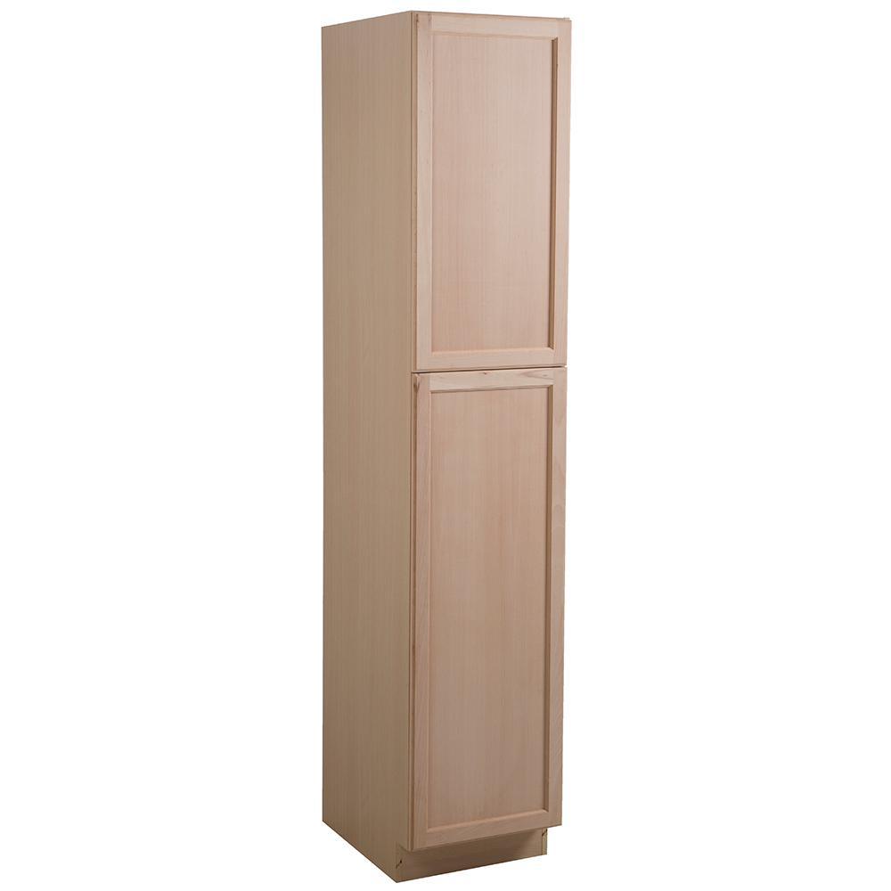 Easthaven Shaker Assembled 18x90x24 in. Frameless Pantry Cabinet in Unfinished Beech - Super Arbor