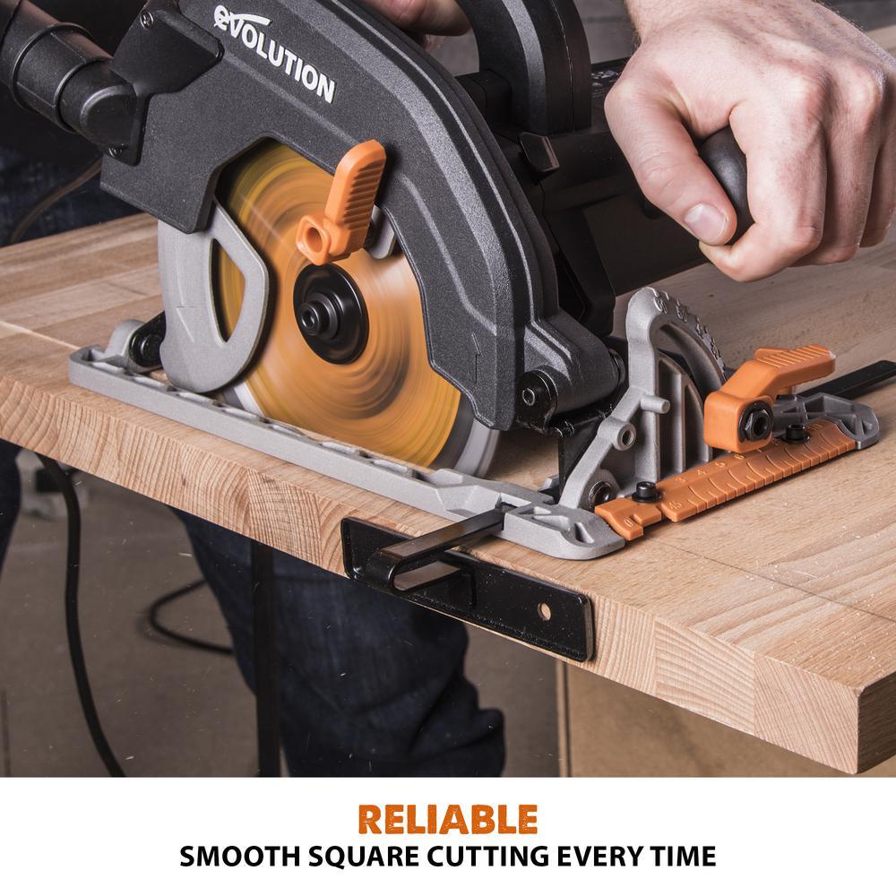 15 Amp 7-1/4 in. Circular Saw with LED Light, Electric Brake, 13 ft. Rubber Power Cord and Multi-Material Blade - Super Arbor
