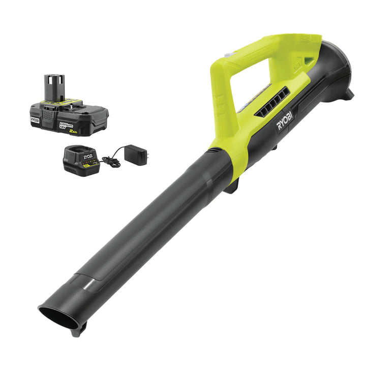 RYOBI ONE+ 90 MPH 200 CFM 18-Volt Lithium-Ion Cordless Leaf Blower/Sweeper Kit (2.0 Ah Battery & Charger Included)