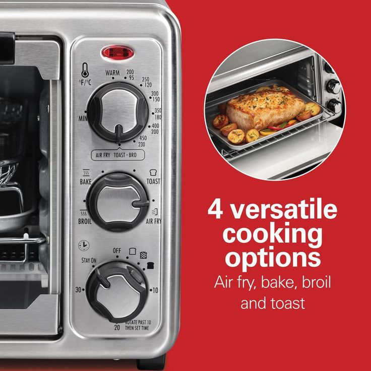 Sure Crisp 1440 W 6-Slice Stainless Steel Toaster Oven with Air Fry