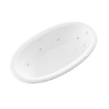 Topaz 60 in. Oval Drop-in Whirlpool Bath Tub in White - Super Arbor