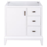 Shaelyn 30 in. W x 21.75 in. D Vanity Cabinet Only in White - Super Arbor