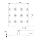1-Spray 12 in. Single Ceiling Mount Fixed Rain Shower Head in Brushed Nickel - Super Arbor