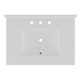 61 in. W x 22 in. D Quartz Double Basin Vanity Top in Snow White with White Basins - Super Arbor