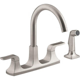 Rubicon 2-Handle Standard Kitchen Faucet with Sidespray in Polished Chrome - Super Arbor