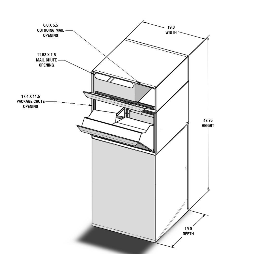 Full Service Vault Mailbox with Mail and Package Delivery in Black - Super Arbor
