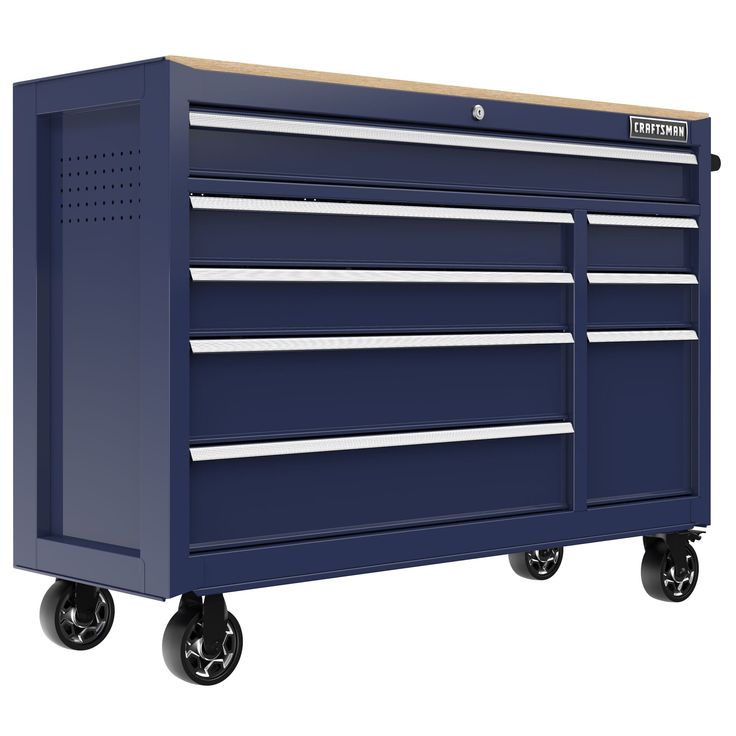 CRAFTSMAN 2000 Series 51.2-in L x 37.5-in H 8-Drawers Rolling Midnight Blue Wood Work Bench