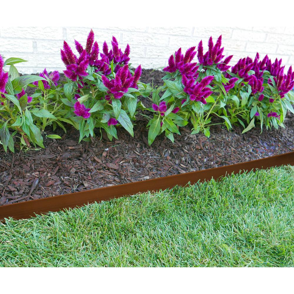 Valley View Industries 60 ft. L x 2 in. W x 3 in. H Light Brown Tall Resin Innovative Edge No Dig Edging with 9 in. Poly Stakes (30-Quantity) - Super Arbor