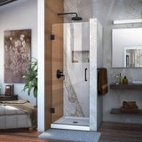 DreamLine Unidoor 30 in. W x 72 in. H Frameless Hinged Shower Door, Brushed Nickel