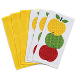 T-fal Multicolor Apple Stack Cotton Print Dual and Solid Kitchen Dish Towel (Set of 6)