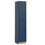Home Decorators Collection Newport 18 in. W x 24 in. D x 96 in. H Assembled Plywood Pantry Kitchen Cabinet in Mythic Blue with 4ROT Soft Close RH