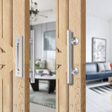 12 in. Stainless Steel Ladder Pull and Flush Sliding Barn Door Handle Set - Super Arbor