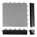 Greatmats Click Tile Black 2-3/8 in. x 12.14 in. x 5/8 in. Female Border Ramp with Loops (Case of 4)
