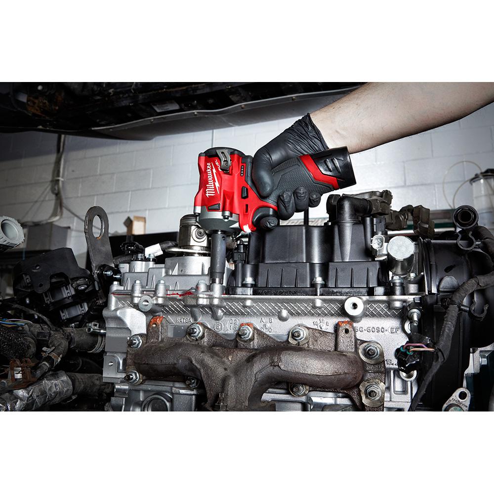 M12 FUEL 12-Volt Lithium-Ion Brushless Cordless Stubby 3/8 in. Impact Wrench and Ratchet Kit (Tool-Only Kit) - Super Arbor
