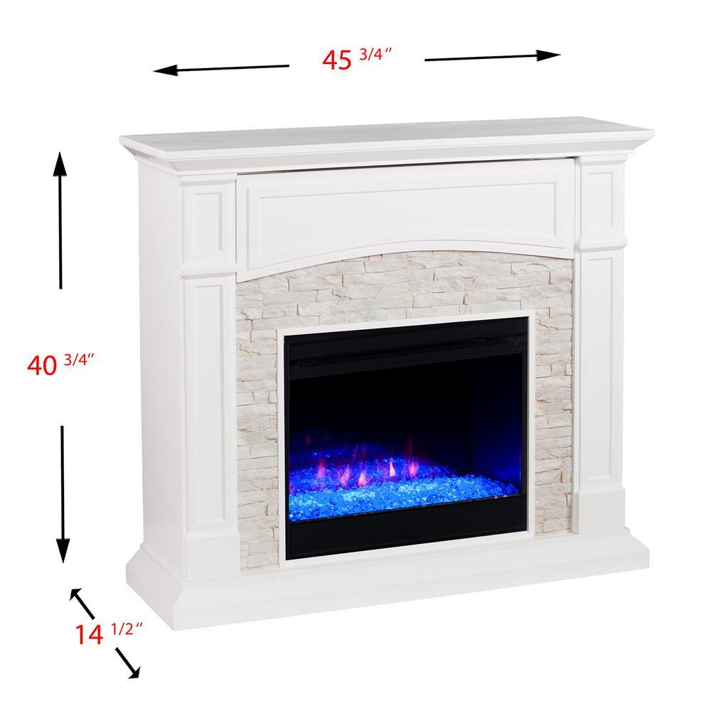 Ernesto Color Changing 46 in. Electric Fireplace in White - Super Arbor