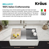 Bellucci 33in. CeramTek Granite/Quartz Composite Farmhouse ApronFront Single Bowl Kitchen Sink w/ Cutting Board in White - Super Arbor