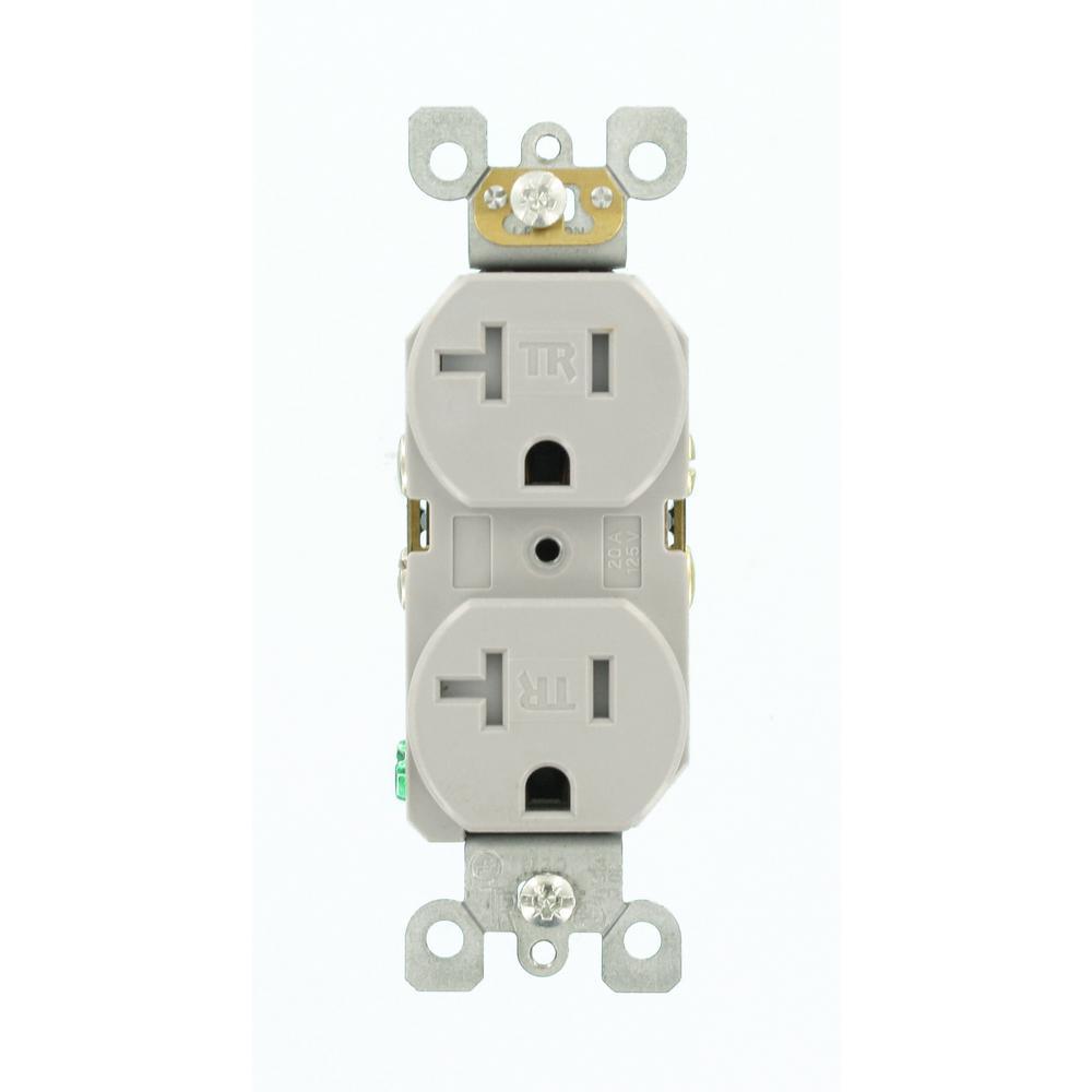 20 Amp Residential Grade Self Grounding Tamper Resistant Duplex Outlet, White - Super Arbor