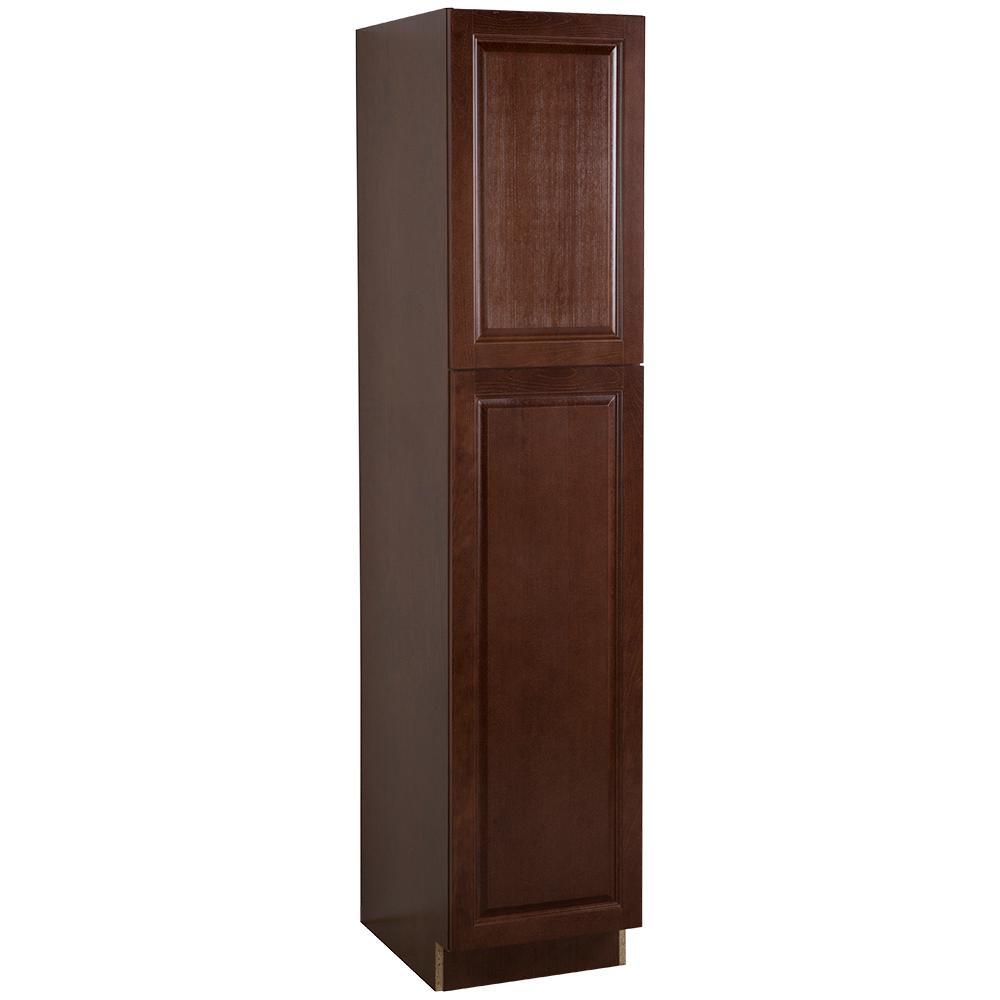Benton Assembled 18x84x24 in. Pantry Cabinet with Adjustable Shelves in Amber - Super Arbor