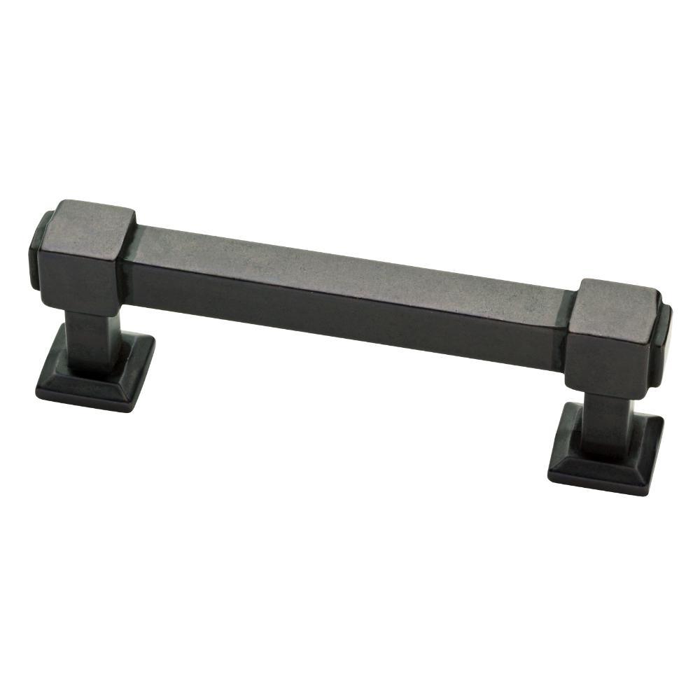 Classic Square 3 in. (76mm) Center-to-Center Classic Satin Nickel and Clear Glass Bar Drawer Pull - Super Arbor