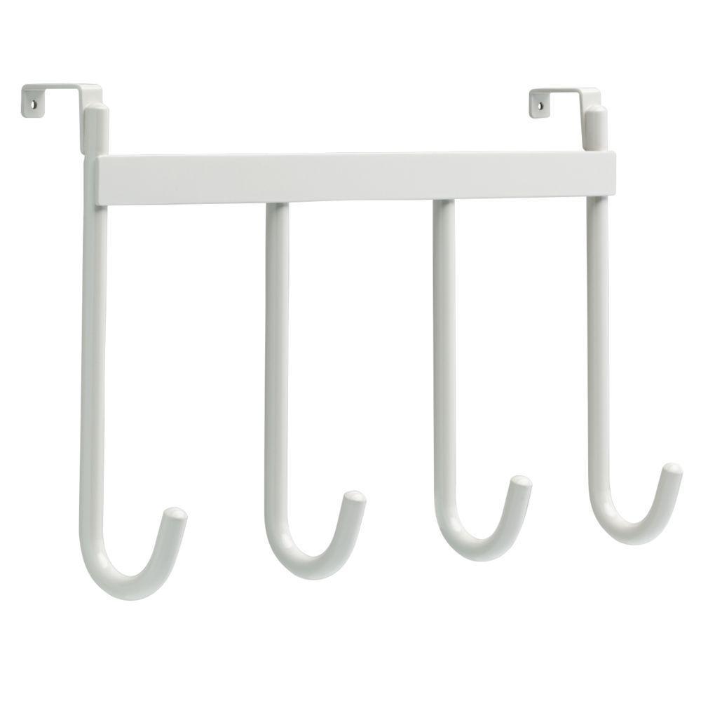 15-11/16 in. Satin Nickel Over-the-Door Smooth Hook Rack - Super Arbor