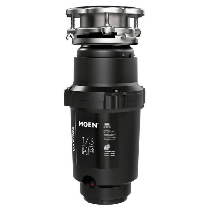 Moen Lite Series 1/3 -HP Continuous Feed Garbage Disposal with Power Cord and Universal Mount