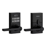 917 SmartCode Matte Black Contemporary Electronic Single-Cylinder Halifax Door Lever Featuring SmartKey Security - Super Arbor