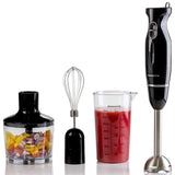 Multi-Purpose Hand Immersion Blender (Set-Black), Whisk+Beaker+Chopper, 2-Speed Setting