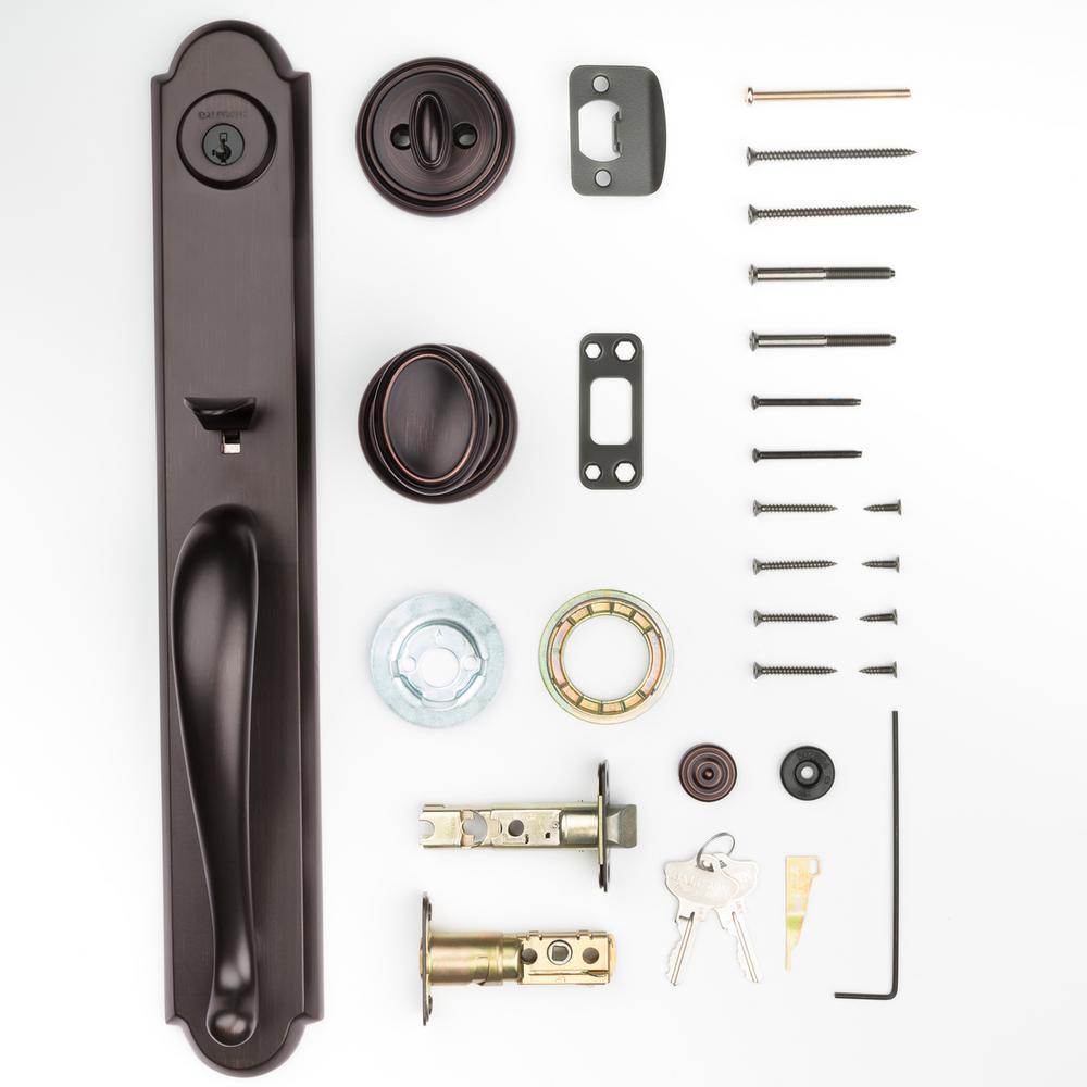 Prestige Bighorn Single Cylinder Venetian Bronze Door Handleset with Carnaby Door Knob Featuring SmartKey Security - Super Arbor