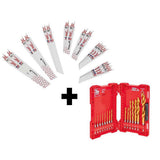 SAWZALL Metal Cutting Bi-Metal Reciprocating Blade Set W/Titanium Drill Bit Set (31-Piece) - Super Arbor