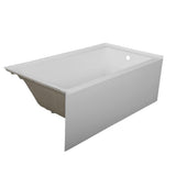 59.76 in. Left-Hand Acrylic Center Drain Rectangular Alcove Bathtub in White - Super Arbor
