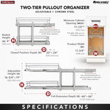 Rev-A-Shelf 17.5-in W x 6-in H 1-Tier Pull Out Metal Baskets & Organizers