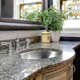 HOUZER Opus Series Undermount 13.6 in. Single Bowl Lavatory Sink with Overflow in Stainless Steel