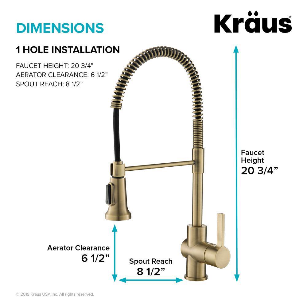 Britt Single-Handle Pull Down Sprayer Kitchen Faucet in Brushed Gold - Super Arbor