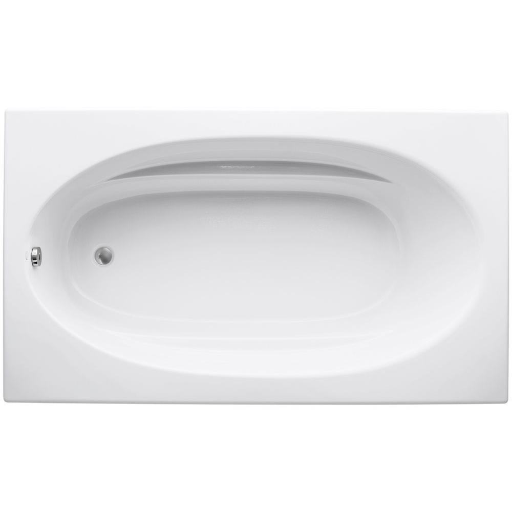 Windward 6 ft. Reversible Drain Acrylic Soaking Tub in White - Super Arbor