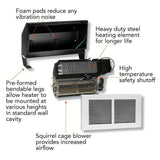 Register Multi-Watt 120-Volt In-Wall Fan-Forced Heater in White - Super Arbor