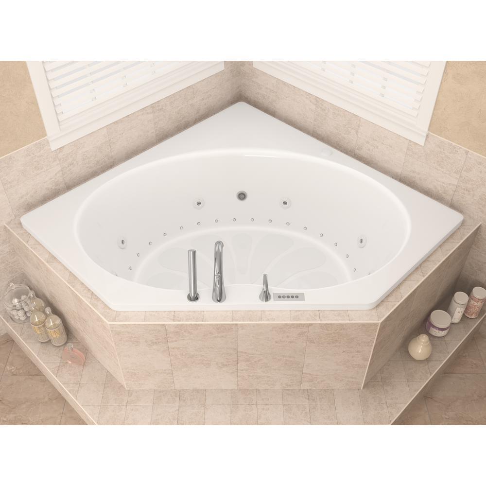 Carnelian Diamond Series 5 ft. Center Drain Whirlpool and Air Bath Tub in White - Super Arbor