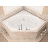 Carnelian Diamond Series 5 ft. Center Drain Whirlpool and Air Bath Tub in White - Super Arbor