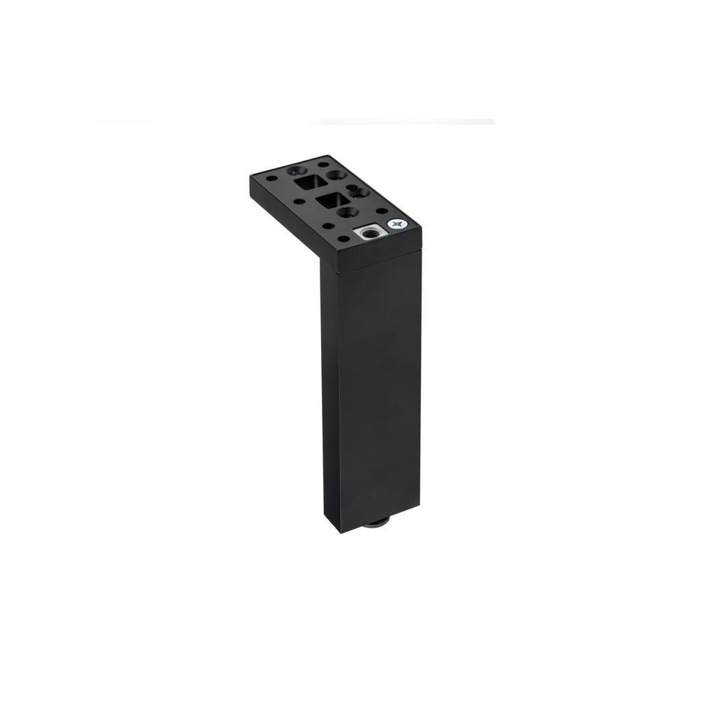 11-3/4 in. (300 mm) Matte Black Adjustable Contemporary Versatile T or L Shaped Furniture Leg - Super Arbor