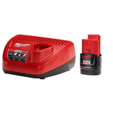 M12 12-Volt Lithium-Ion Cordless 1/4 in. Hex Impact and 3/8 in. Crown Stapler Combo Kit W/ (1) 2.0Ah Battery and Charger
