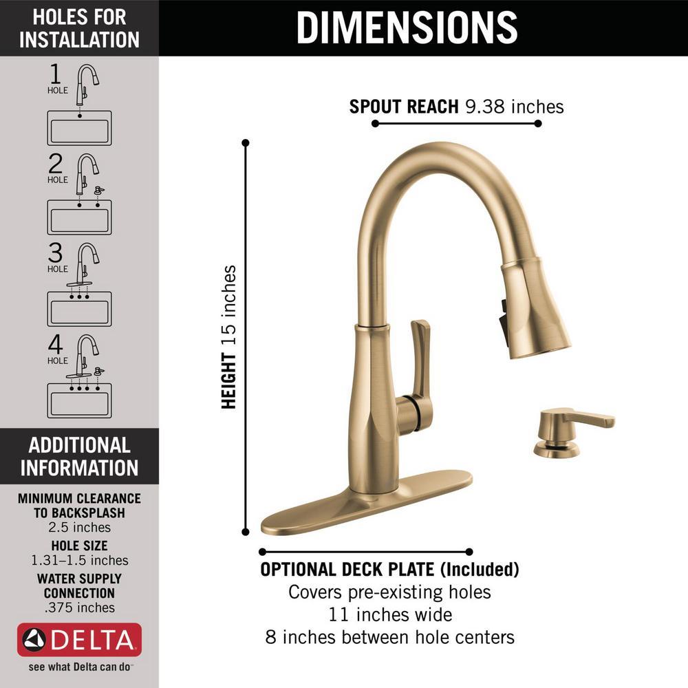 Owendale Single-Handle Pull-Down Sprayer Kitchen Faucet with ShieldSpray Technology in Champagne Bronze - Super Arbor