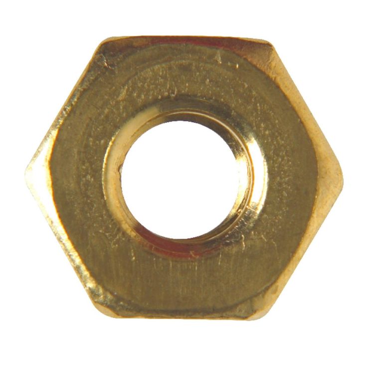 Hillman 8 in. Brass-Plated Brass SAE Screw Nut 100 pk