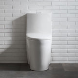 Buxton 1-Piece 1.6 GPF/1.1 GPF Dual Flush Elongated Toilet in White - Super Arbor