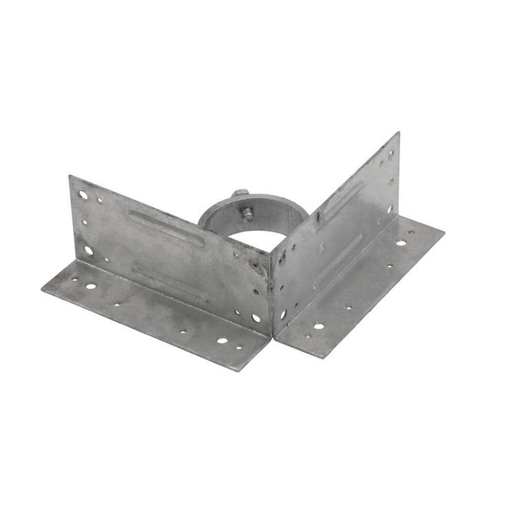 Everbilt 2-3/8 in. Galvanized Steel Chain Link Fence Corner Wood Post Adapter