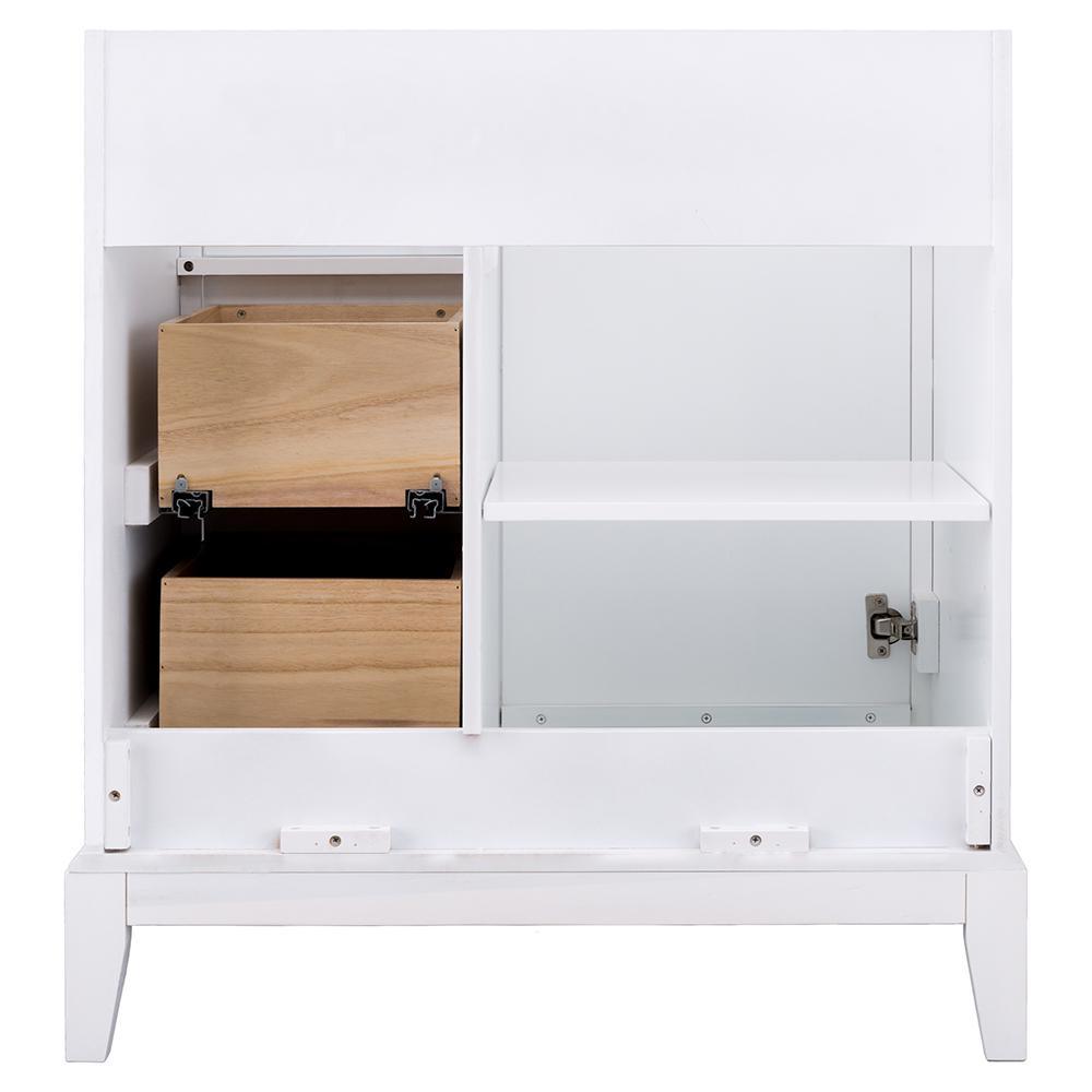 Shaelyn 30 in. W x 21.75 in. D Vanity Cabinet Only in White - Super Arbor