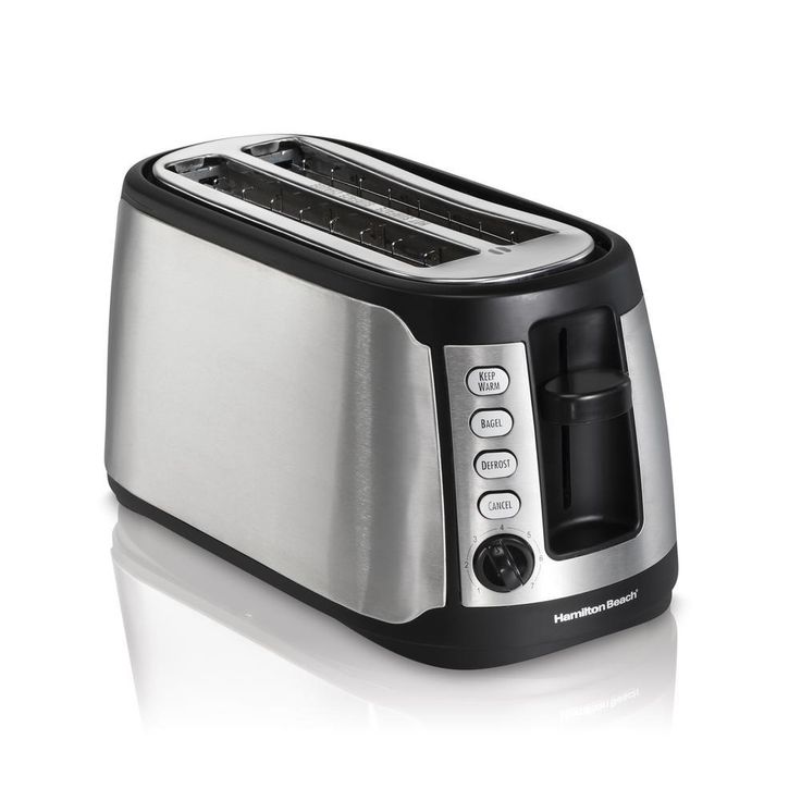 4-Slice Black Long Slot Toaster